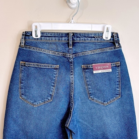 NWT Vigoss Friday Tapered High Rise Boyfriend Jeans Medium Blue Wash Size 26 - Picture 7 of 15